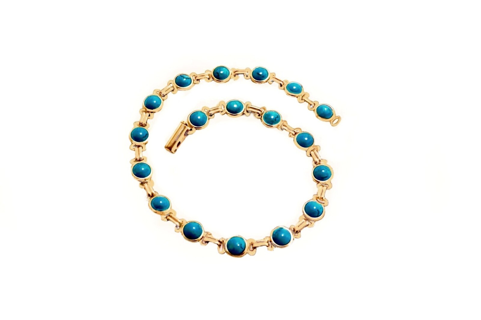 Handmade Turquoise Chain Anklets | 14K Gold Filled Healing Gemstone Bracelets