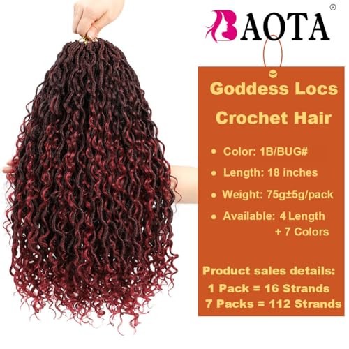 Goddess Locs Crochet Hair Faux Locs Crochet Hair for Black Omber Red Pre