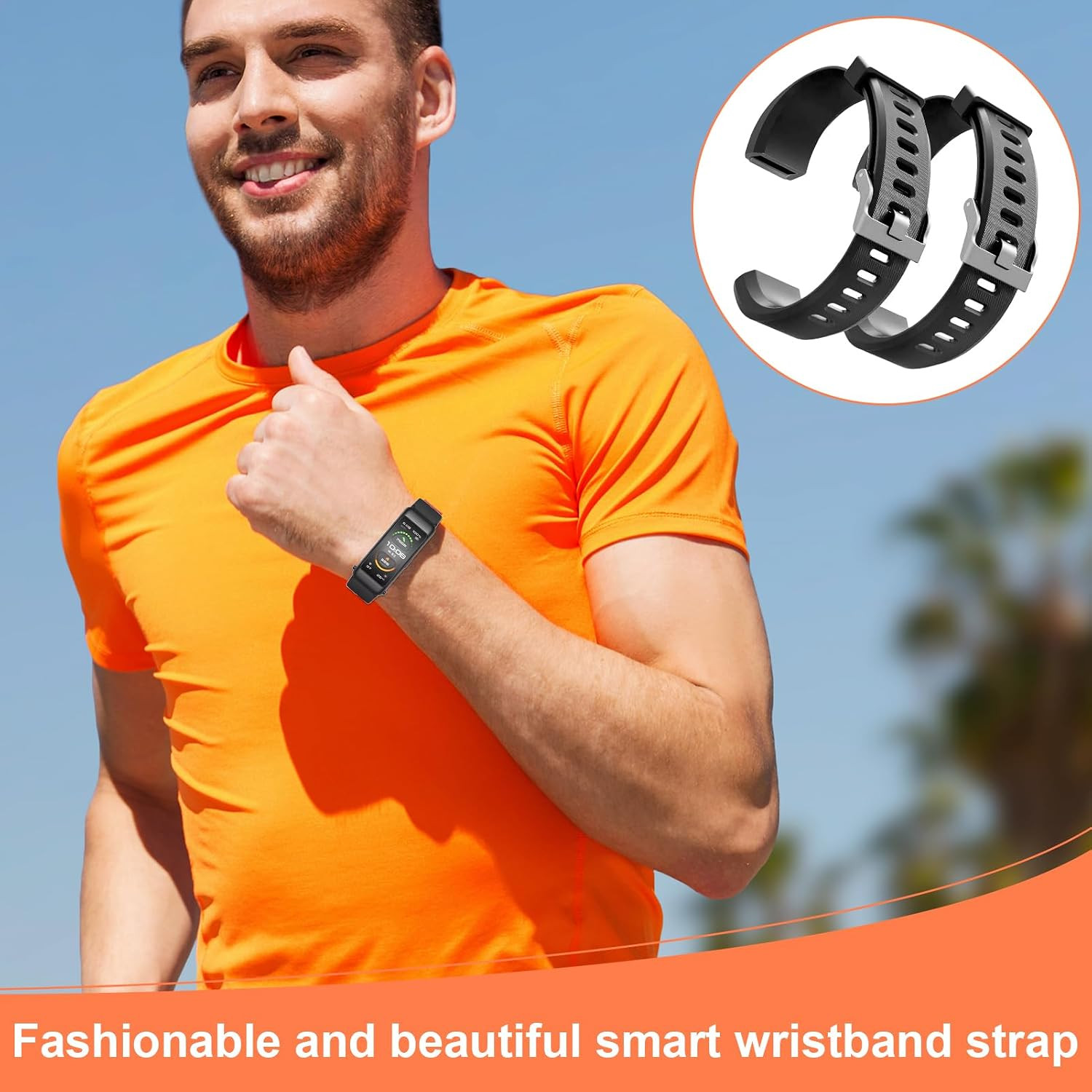 Wrist Bands Replacement for ID115Plus HR, Black Fitness Watch Wristbands Set for