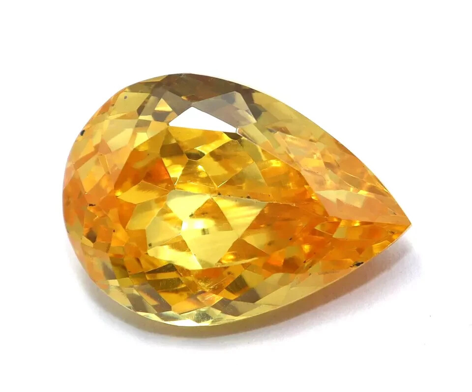 Natural 51 Ct Yellow Zircon Faceted Pear Cut Certified Loose Gemstone