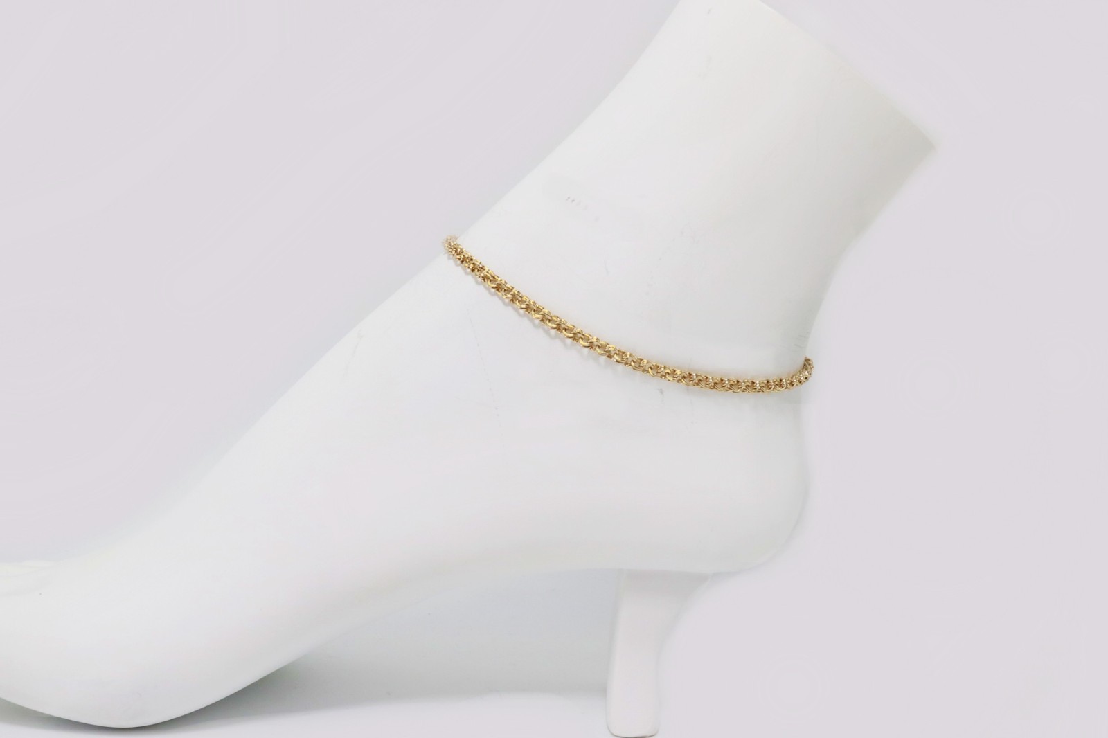 Unique Double Link chain Anklet Bracelet Crafted Authentic 18K Gold Filled Chain
