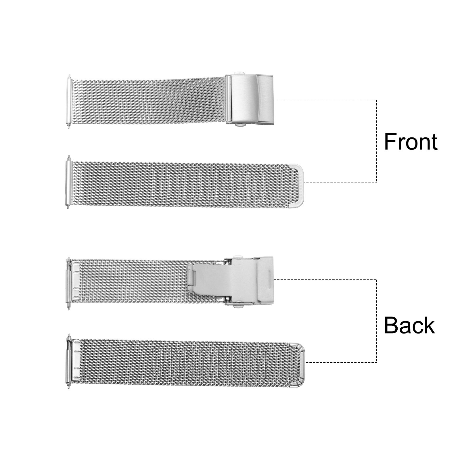 Stainless Steel Mesh Watch Band 20mm Quick Release Watch Strap, Silver Tone