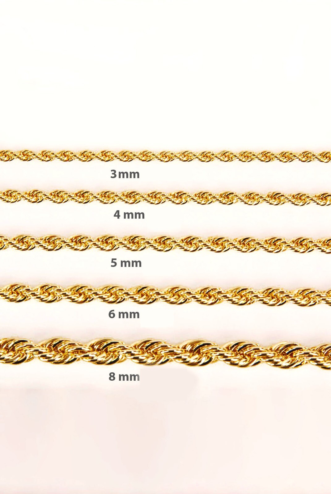Stainless Steel Twist Rope Chains 3-8mm 16-30 Inch Necklaces for Men/Women
