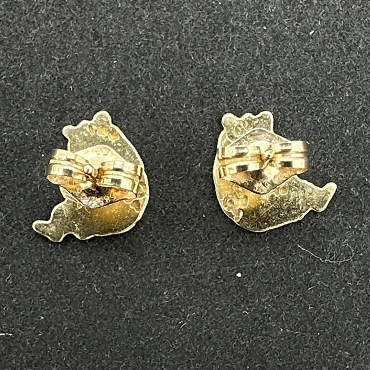 MICHAEL ANTHONY panda bear earrings – 14K yellow gold studs – 8 x 8mm 0.46 grams