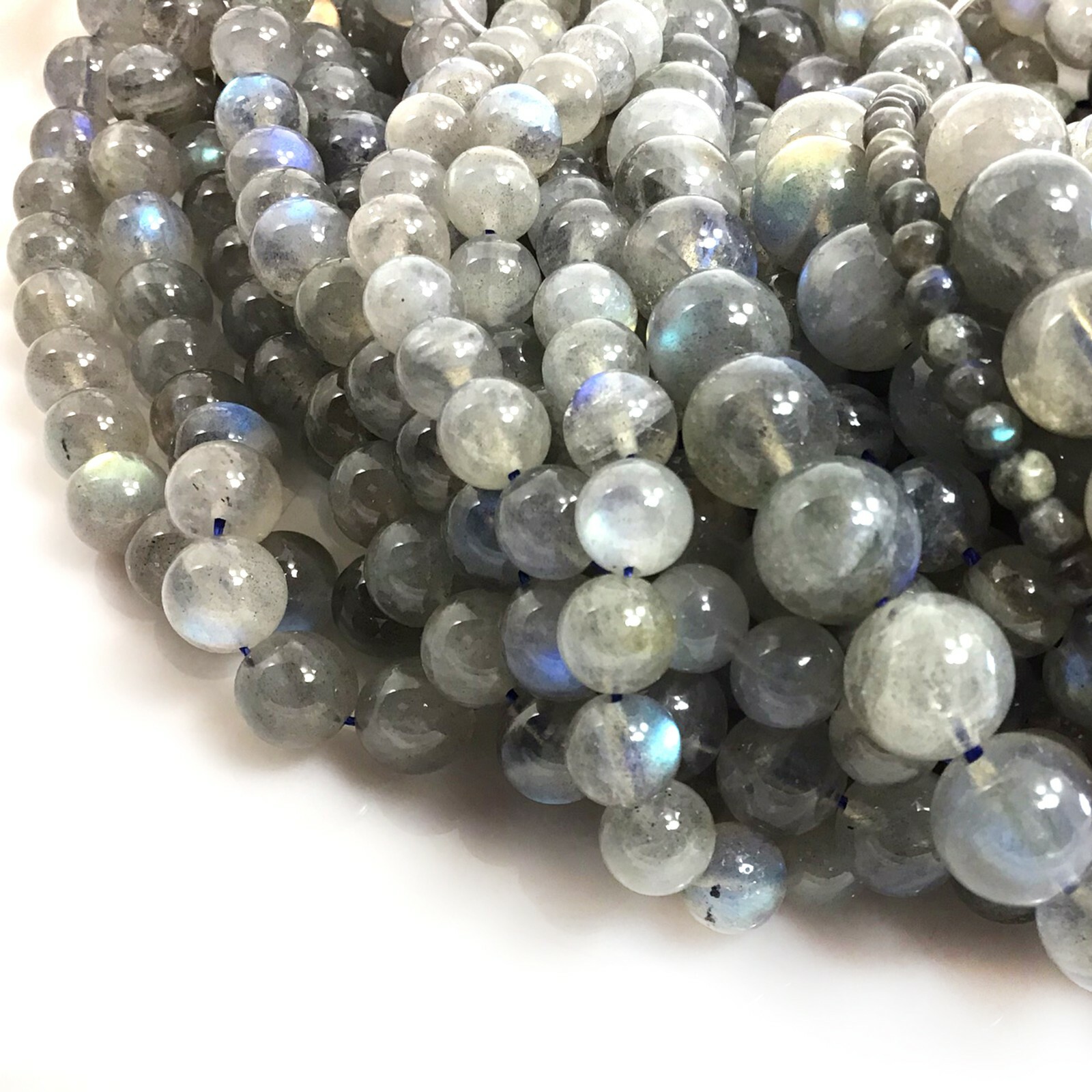 Genuine Natural Labradorite Round Loose Bead Blue Light 5″ 4 6 8mm 10 12mm