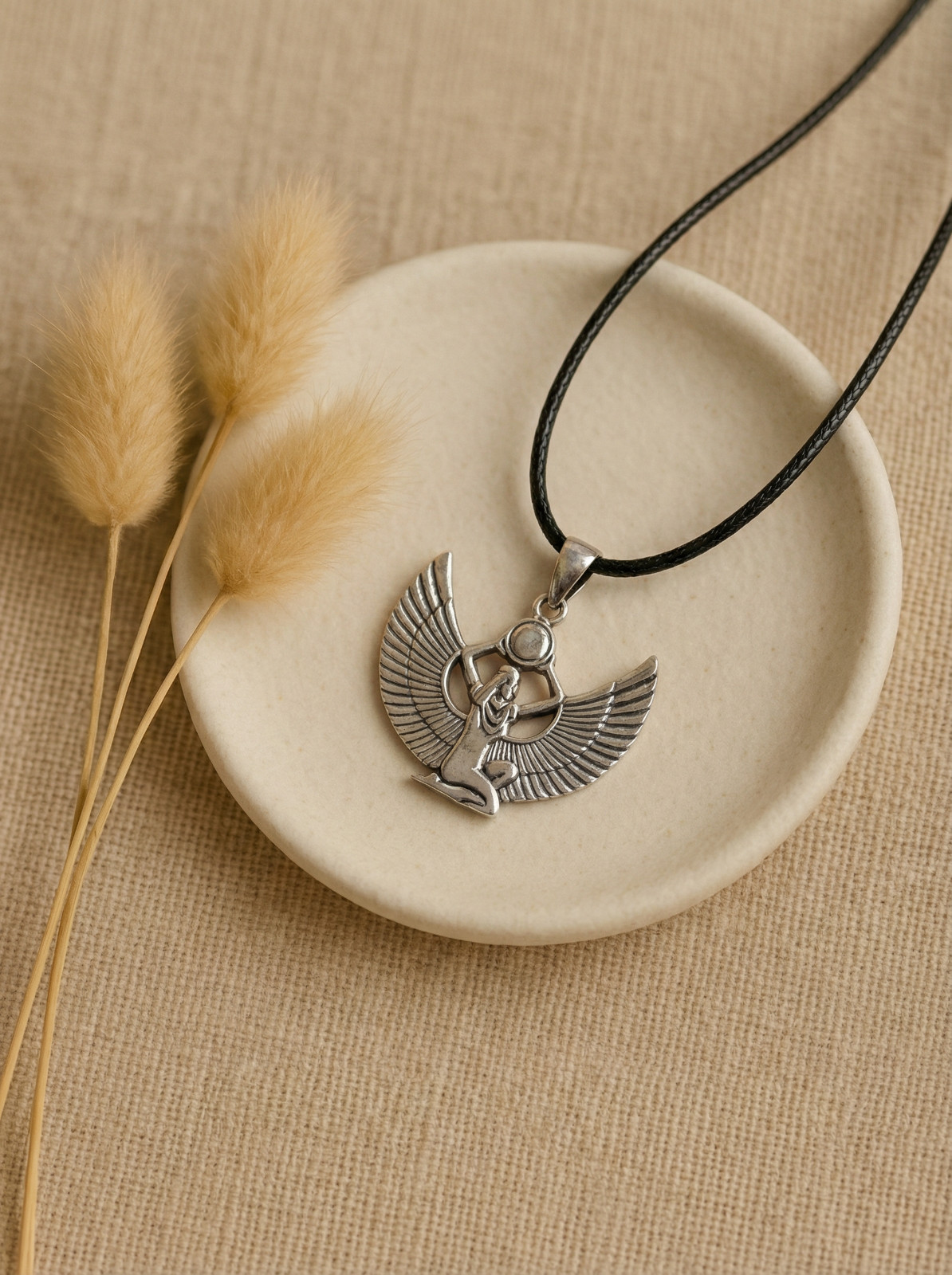 Isis necklace pendant – Egyptian goddess – Silver 900 – Egypt Amulet jewelry
