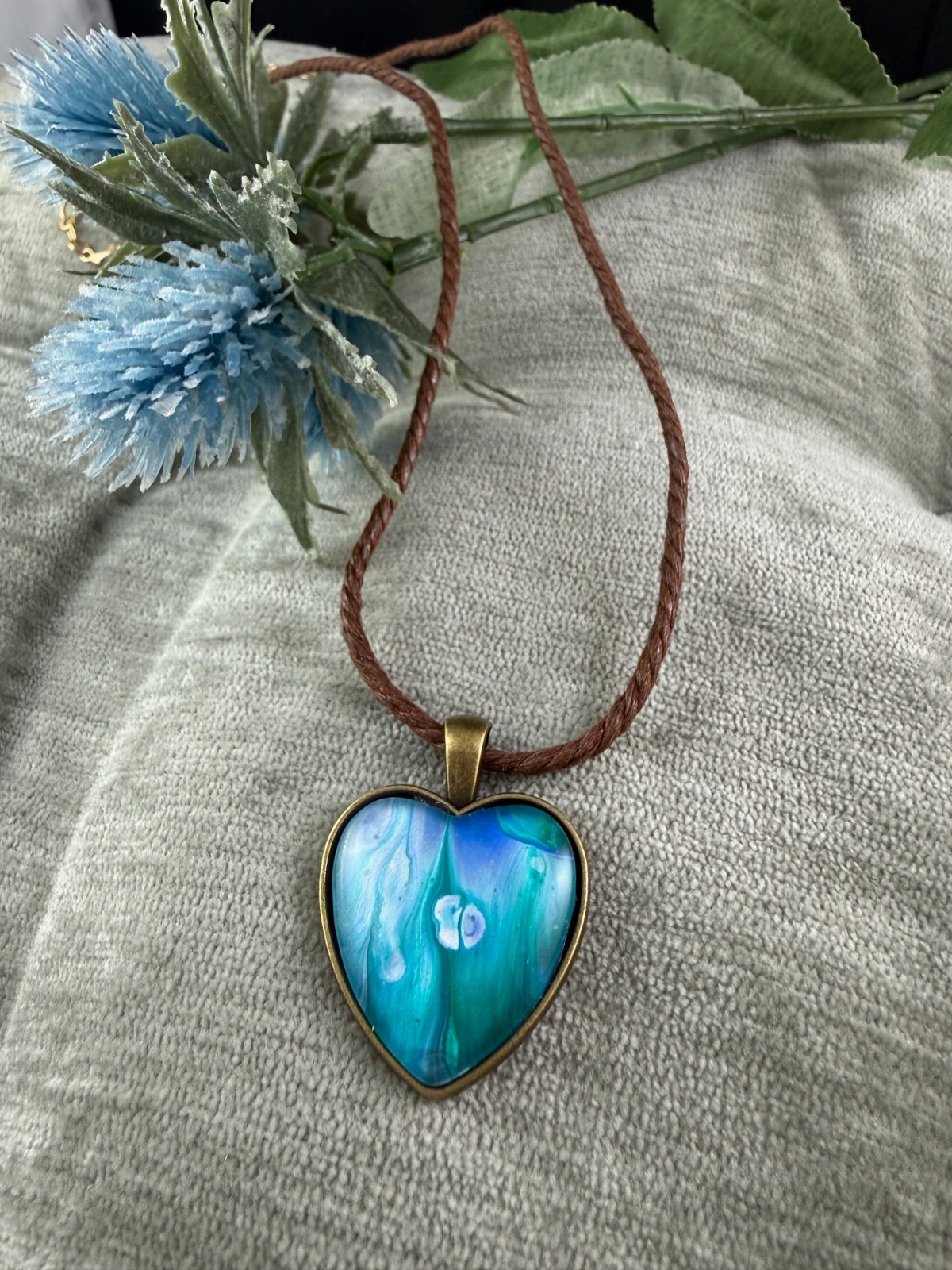 Piece of My Heart Pendant by Kaylectible Designs – Acrylic under glass Cabochon