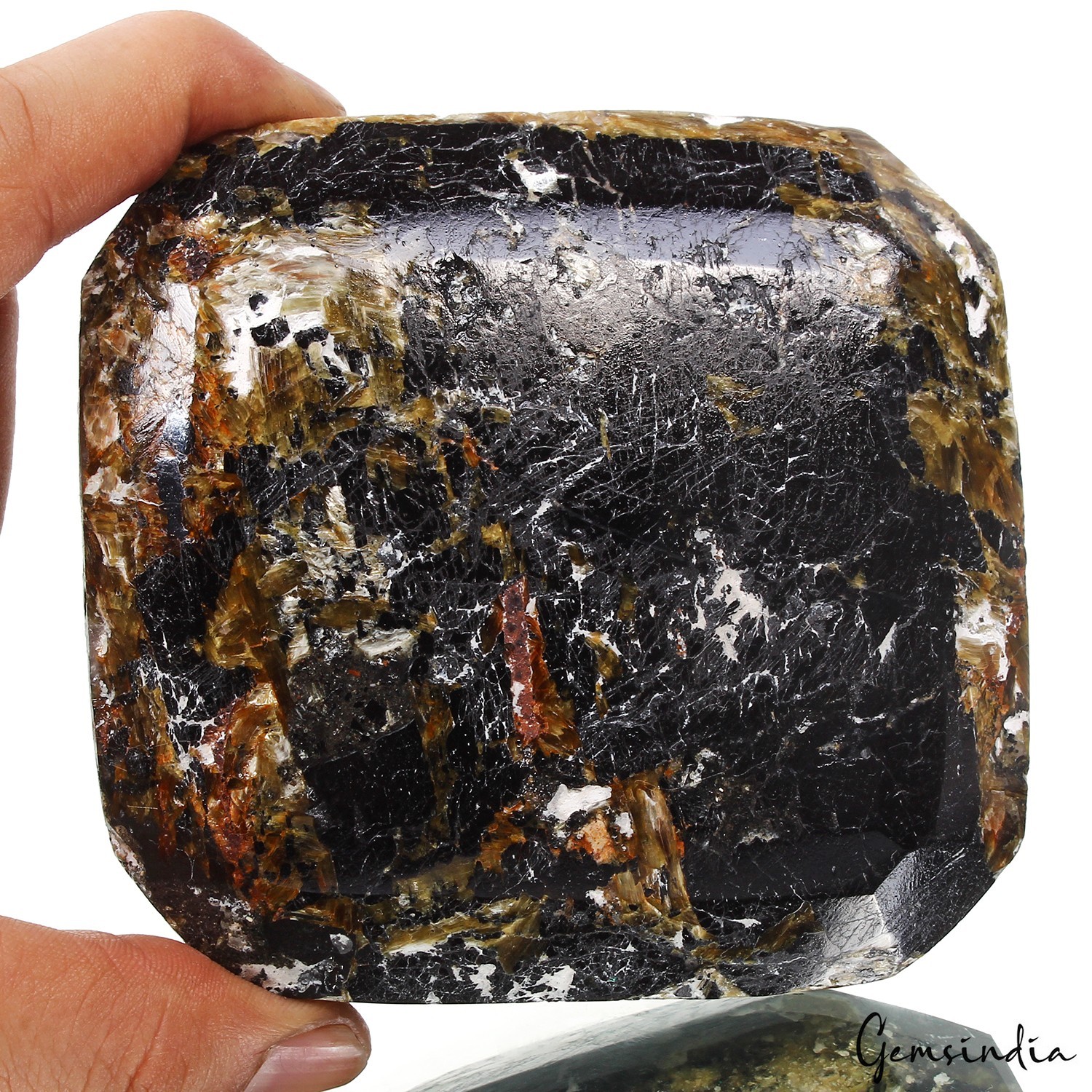 1.1 Kg Natural Black Tourmaline Collectors’ Grade Untreated Emerald Cut Gemstone