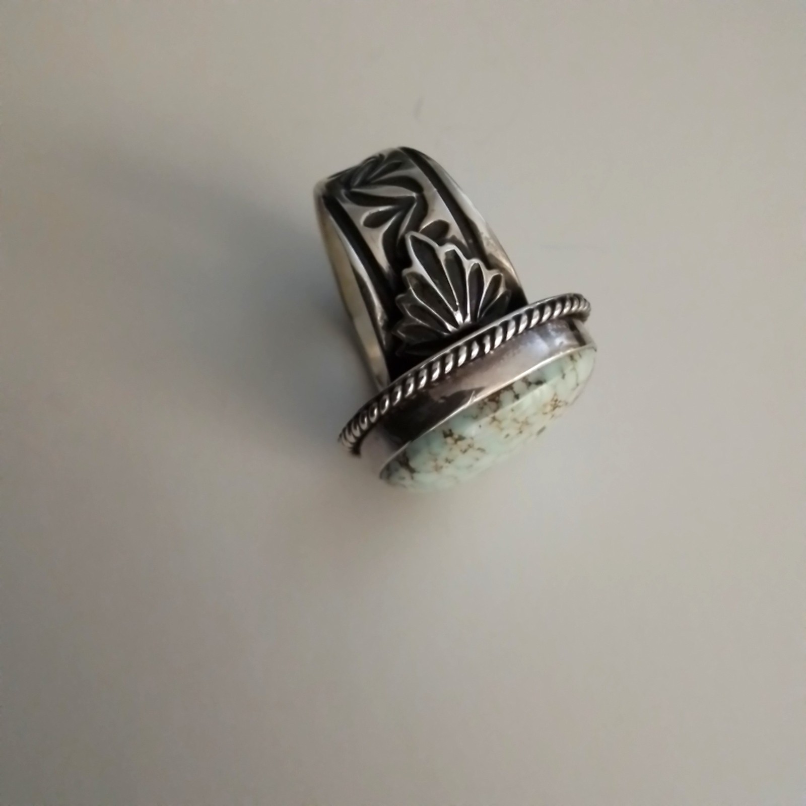 SUNSHINE REEVES Dry Creek Turquoise Sterling Silver Ring Size 11.5 Navajo