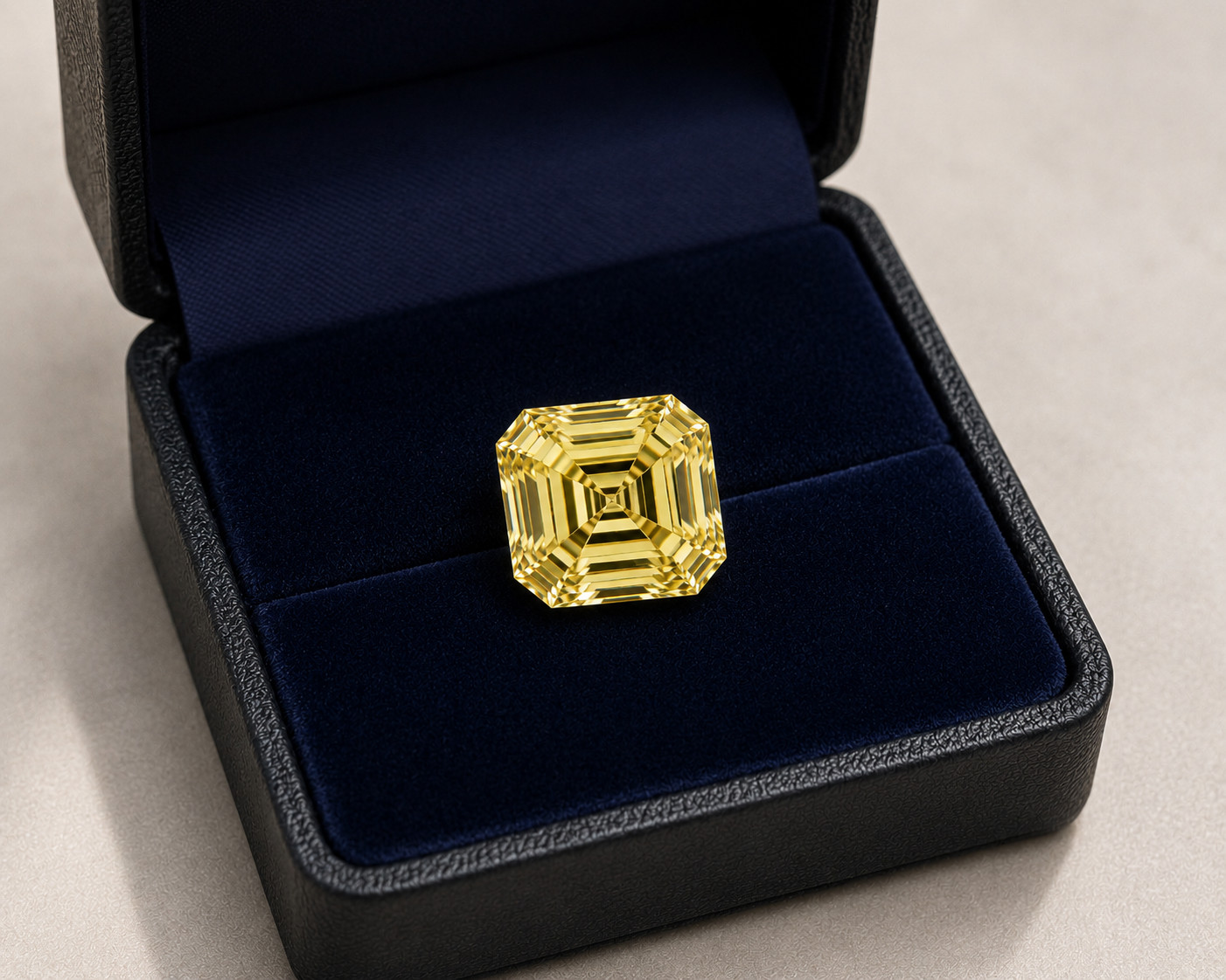 1 Carat Premium Lab Grown Diamond VVS1 6×6 MM Asscher Cut Yellow Color