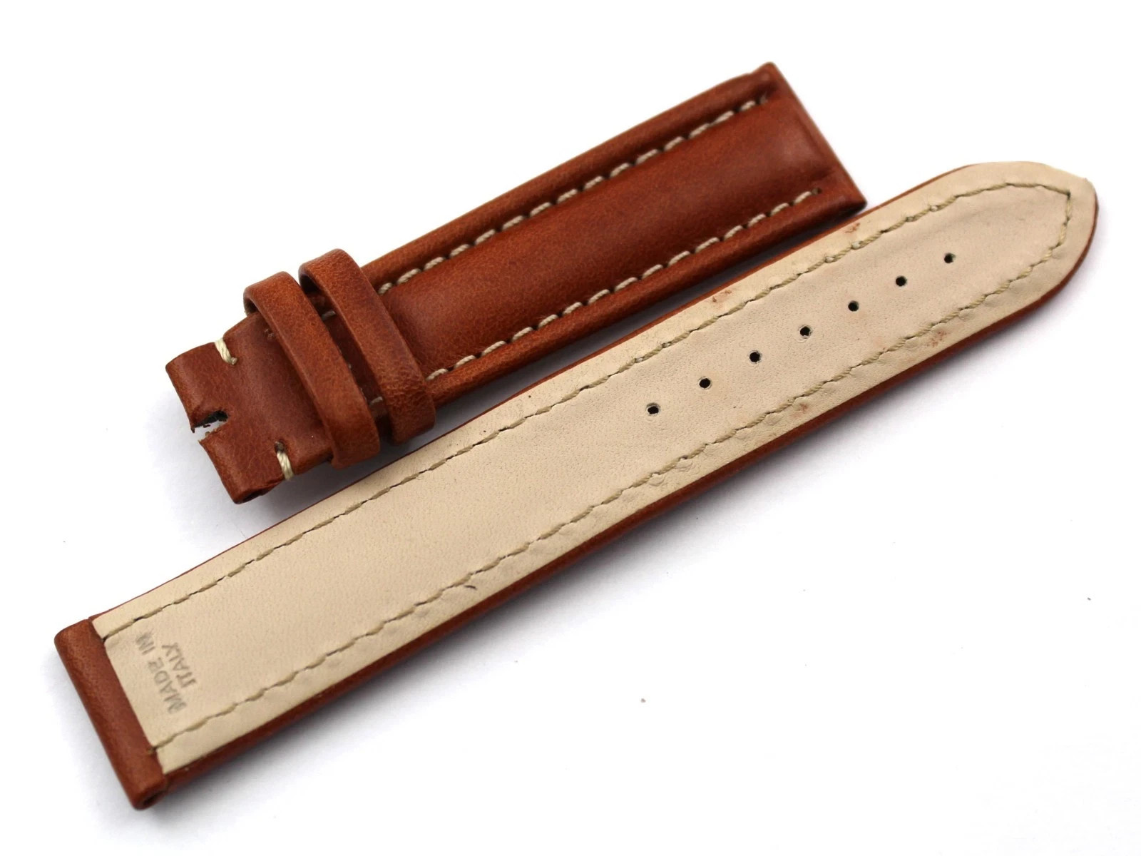 Handmade Brown Leather Strap 20/18mm Handmade Made Italy New