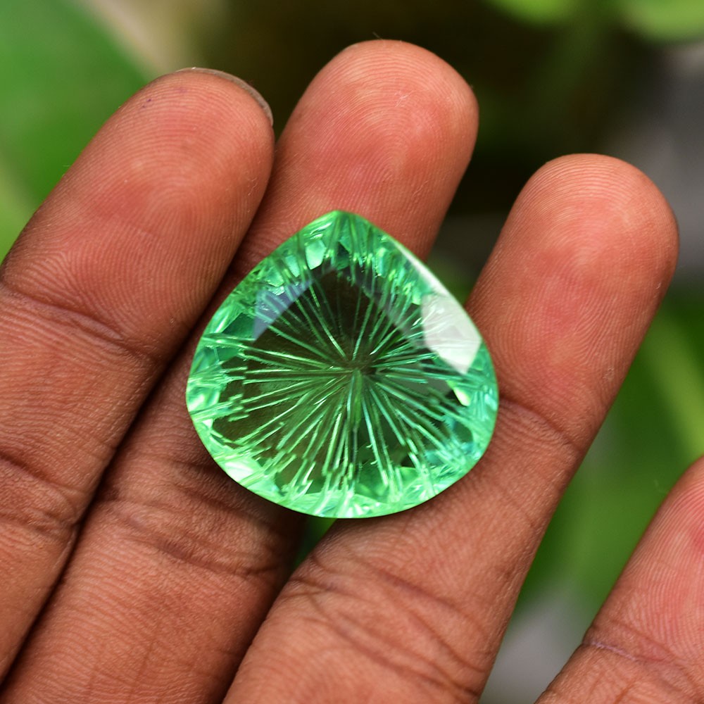 25x25mm RARE Pear Cut CERTIFIED Natural Topaz RARE Green Loose Gemstone