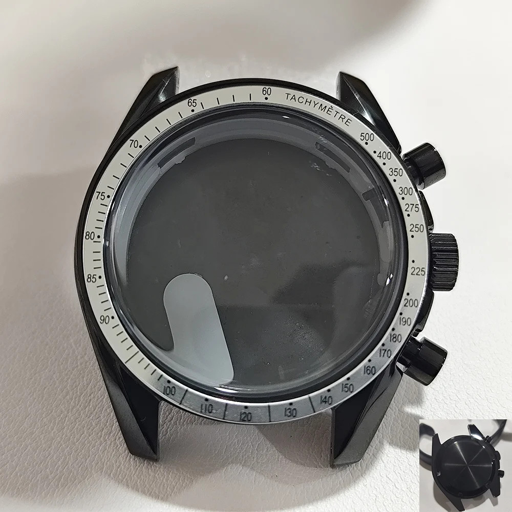 For VK63 Moon Watch 39.7MM Case Moon Pattern Back Chronograph Stainless Steel