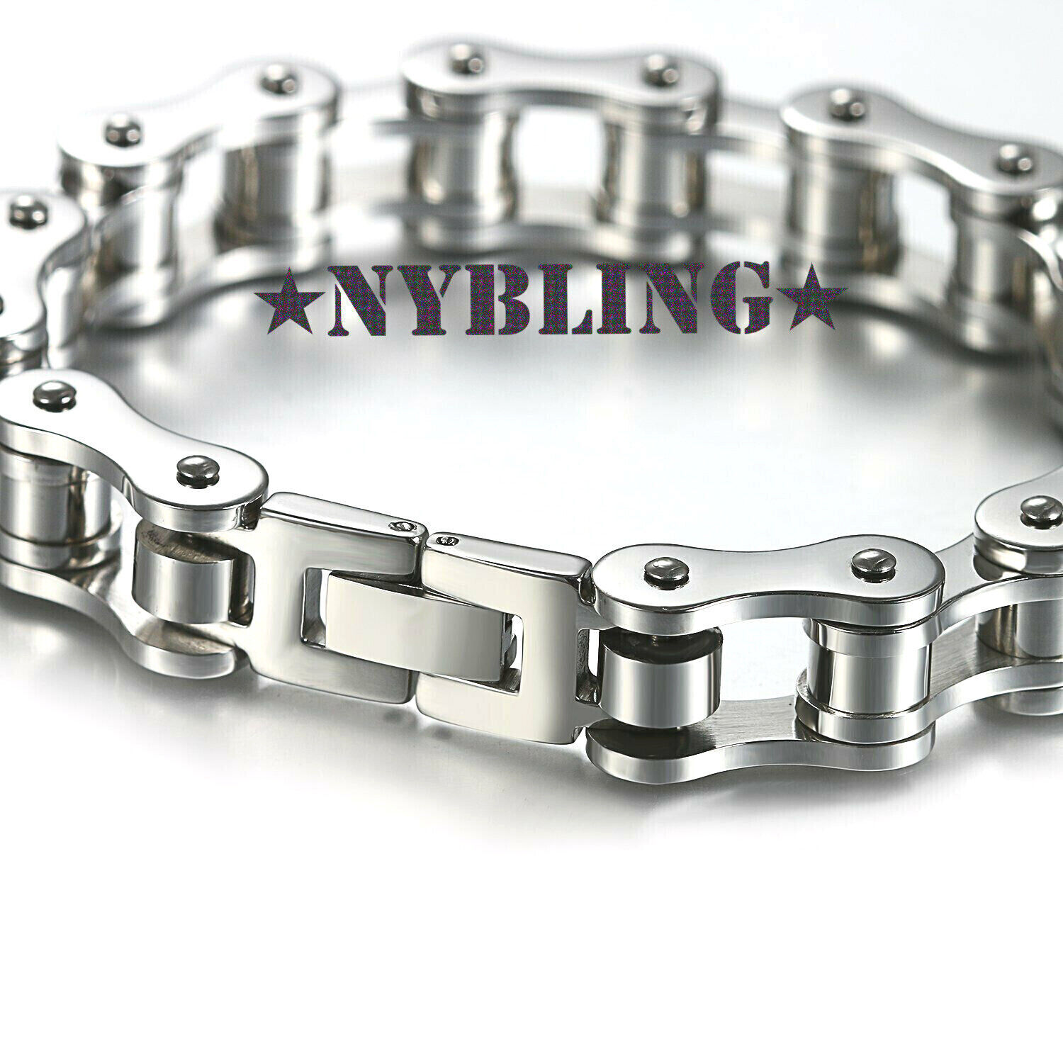 SOLID Stainless Steel Motorcycle Bike Chain Design Bracelet Men’s Jewelry New