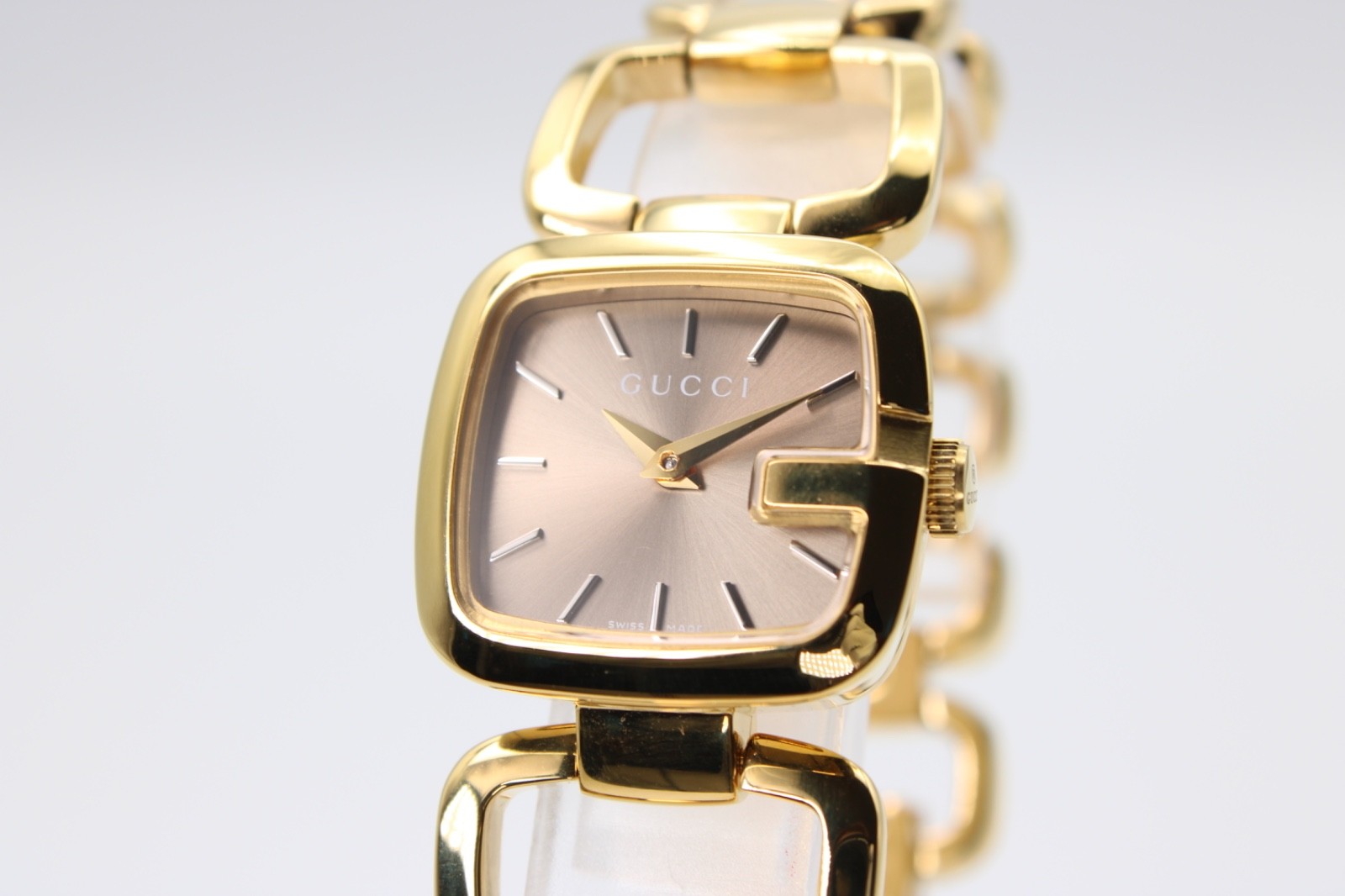 GUCCI YA125511 G- Brown Sunbrushed Dial Ladies Watch 24mmx22.5mm