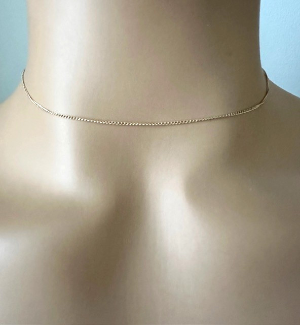 Estate 14K Yellow Gold Dainty 15″ Chain 0.5g
