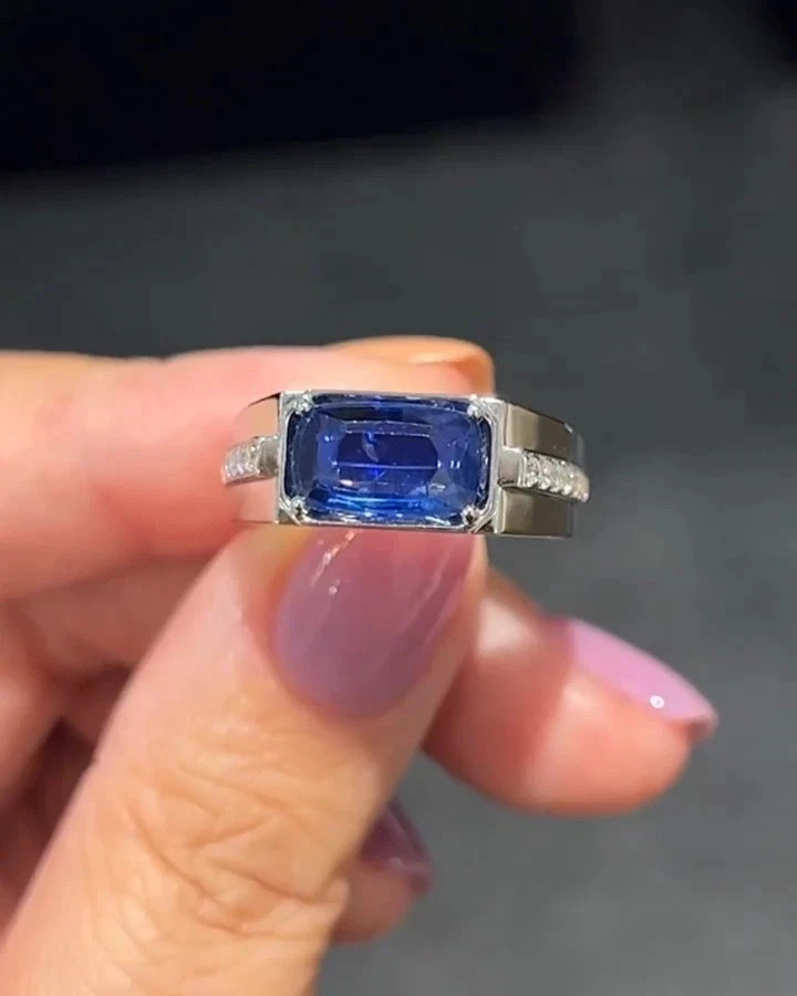 3Ct Cushion Lab-Created Sapphire Diamond Engagement Ring 14K White Gold Plated