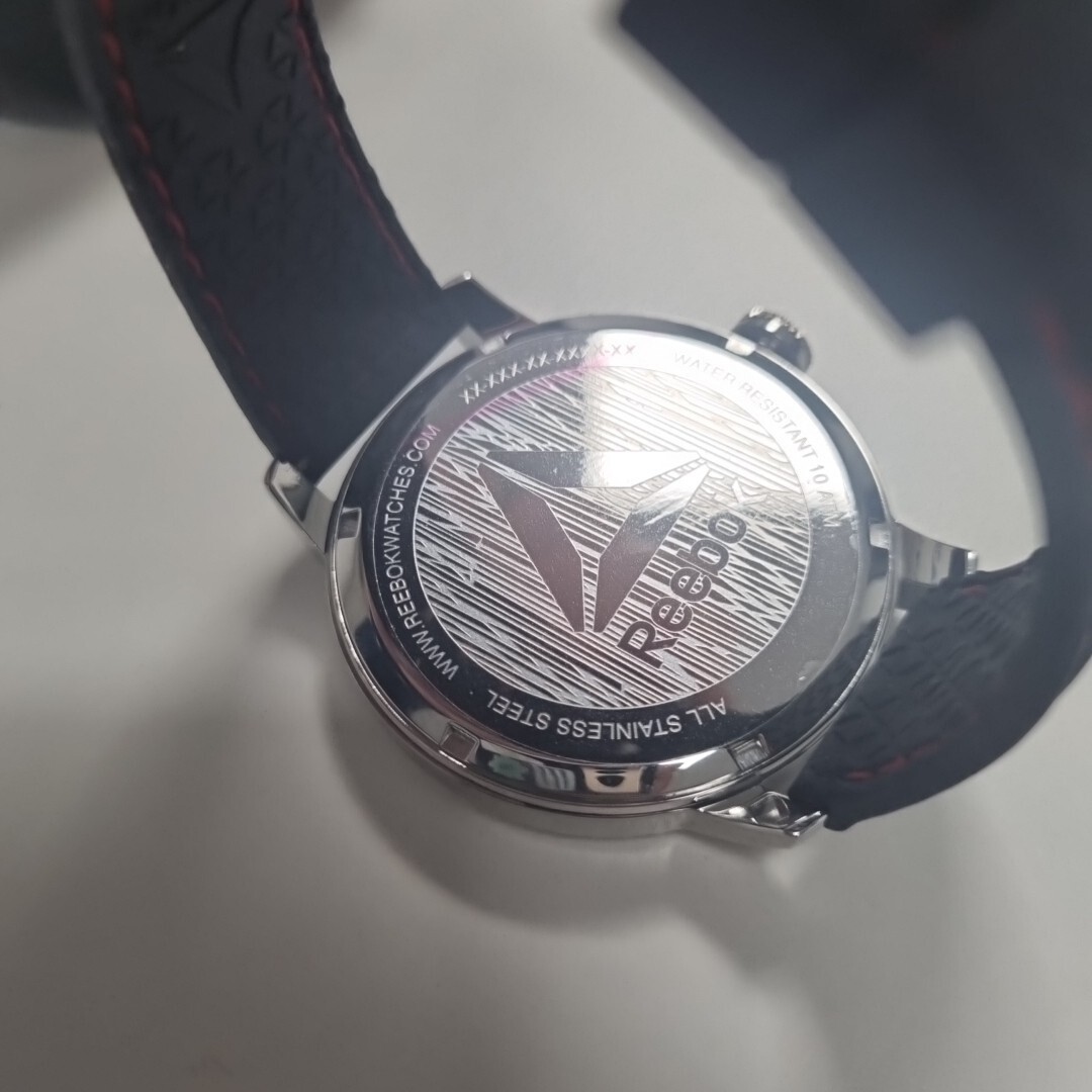 Reebok Stride Wristwatch 47mm Silver/Black Men’s Watch RD-STE-G2-S1IB-BR New