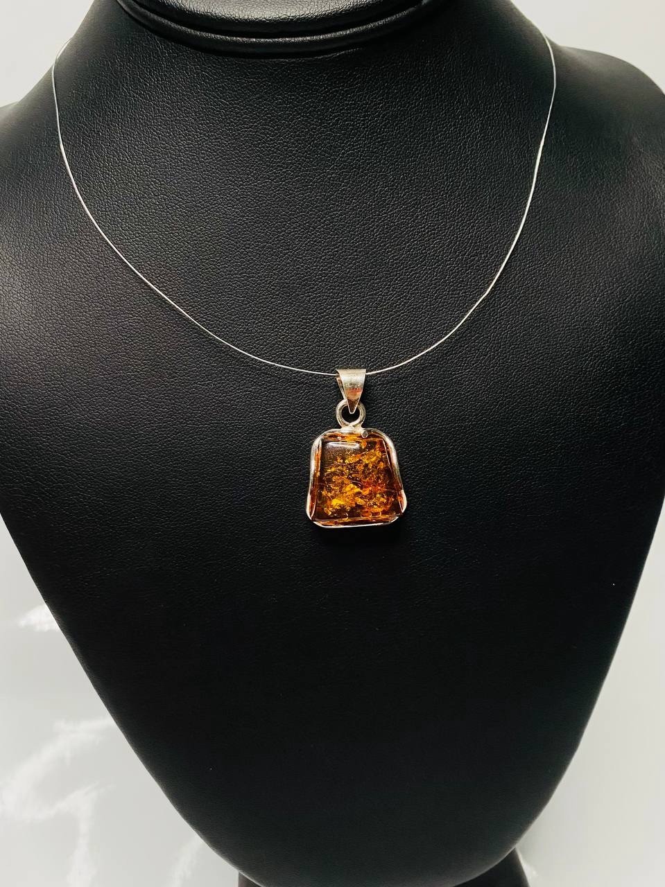 925 Solid Sterling Silver Honey Baltic Amber Designer Oval Beautiful Pendant