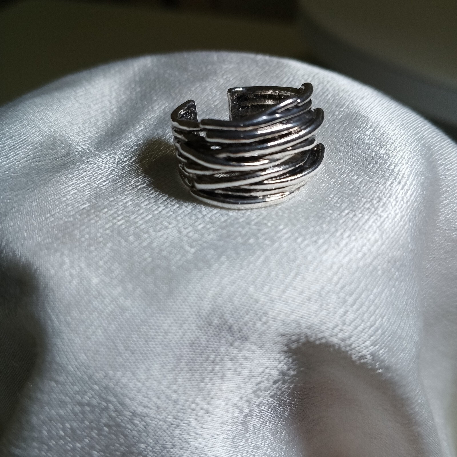 Men’s Open Rings Size 7 Y2K Hip-Hop Retro Punk Rock Alloy Silver Plated