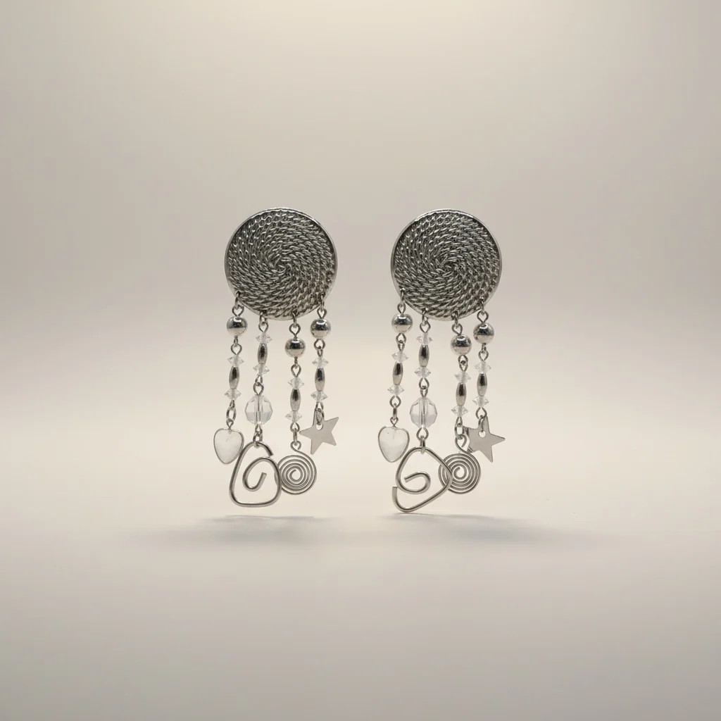 Silver Star/Swirl Earrings