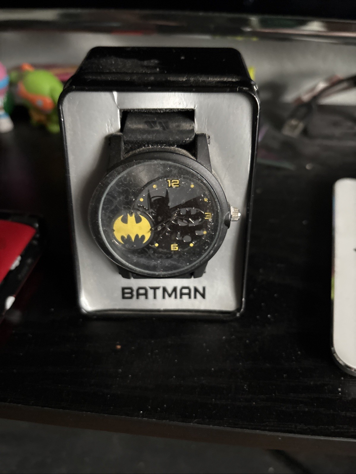 Batman DC Comics Accutime Stainless Steel rubber wrist band