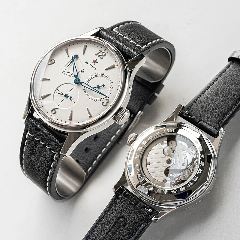 Classic Polit Leather Seagull Movement 1963 Sapphire Auto Mechanical Star Watch
