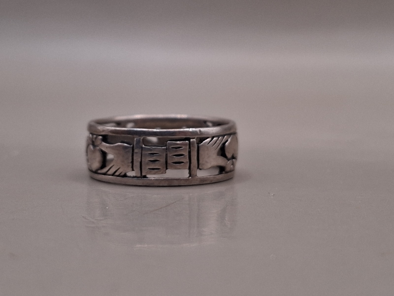 Peter Stone Claddagh Ring Sterling Silver Size 5.5