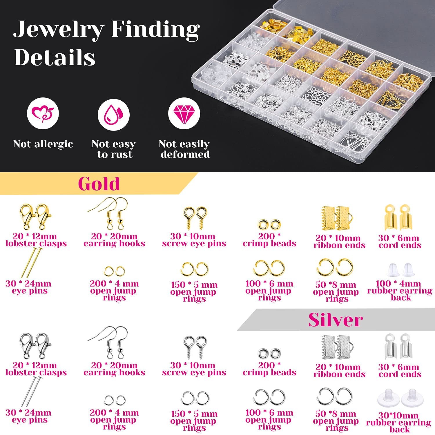 Adult Jewelry Making Kit with 1857 Pcs Tools and Complete Jewelry Making