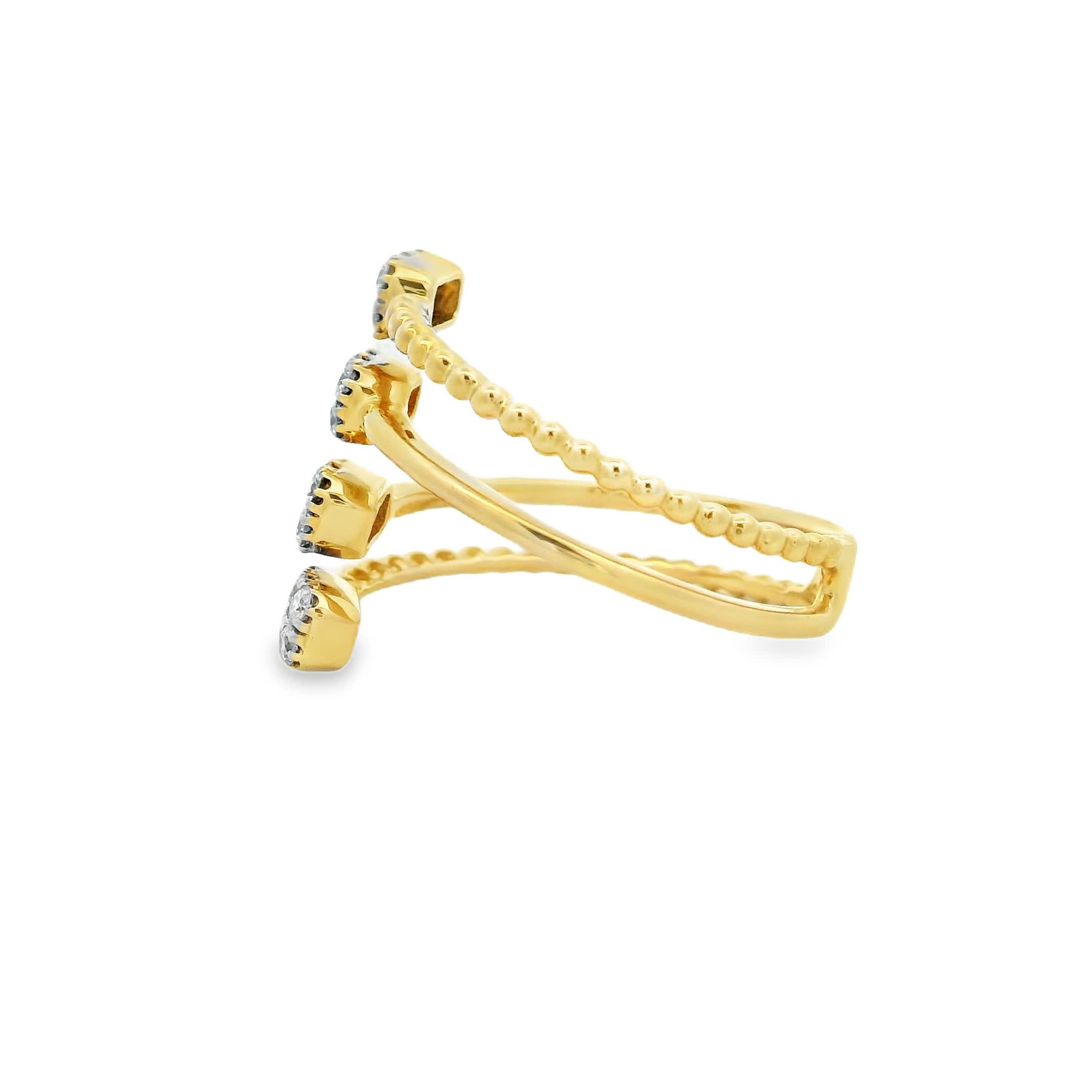 0.36ct Natural 24-Diamond Channel-Set Ring, 14k Yellow Gold, Size 7