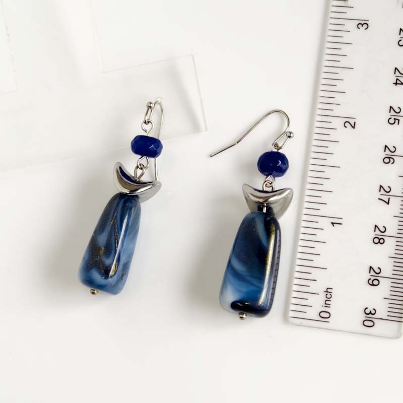 New 56mm Chicos Stone Bead Drop Earrings Gift Chic Women Party Vacation Jewelry