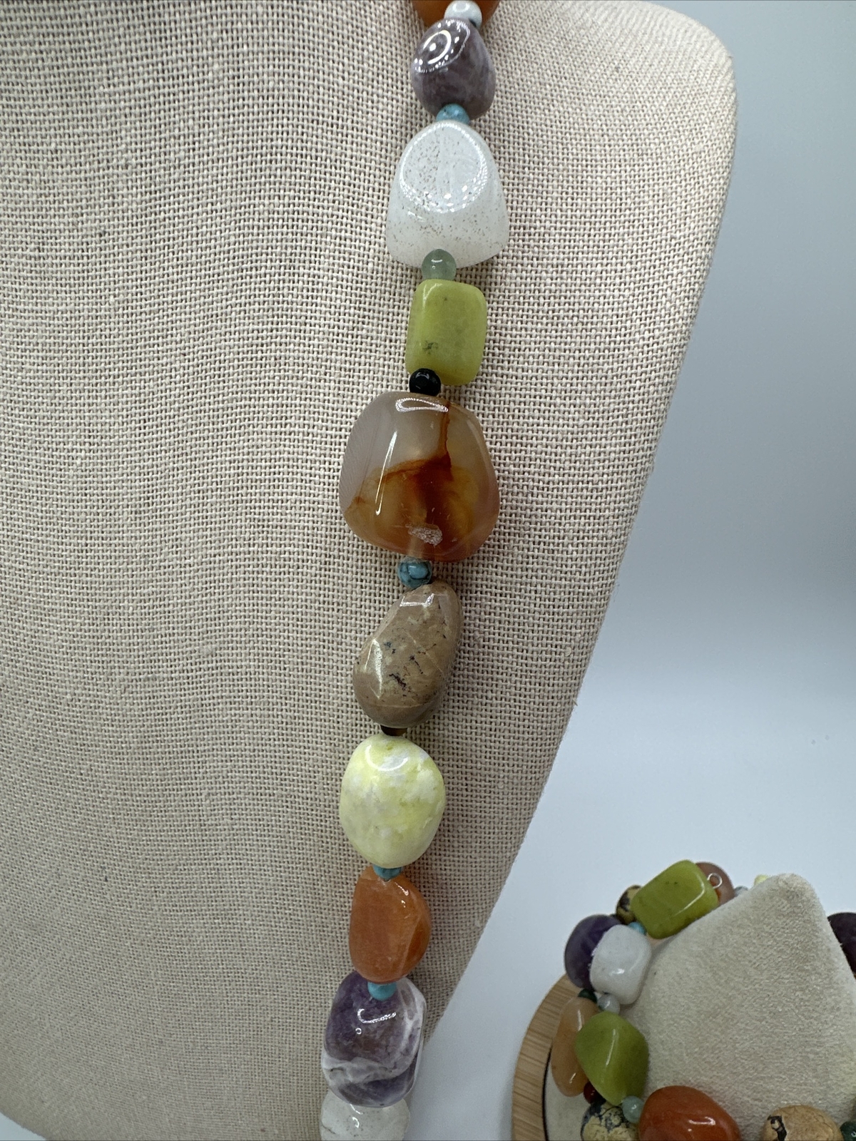 Mine Finds By Jay King Multi Gemstone Necklace & Bracelet Set 925