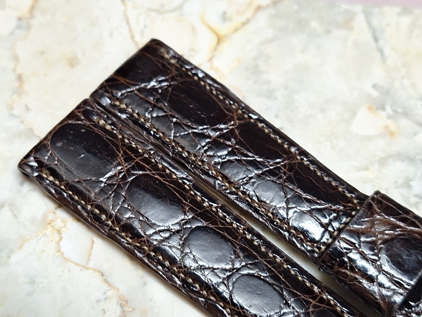 JB Champion Dark Brown Brazilian Crocodile Leather Watch Band Strap 3/4″ LONG