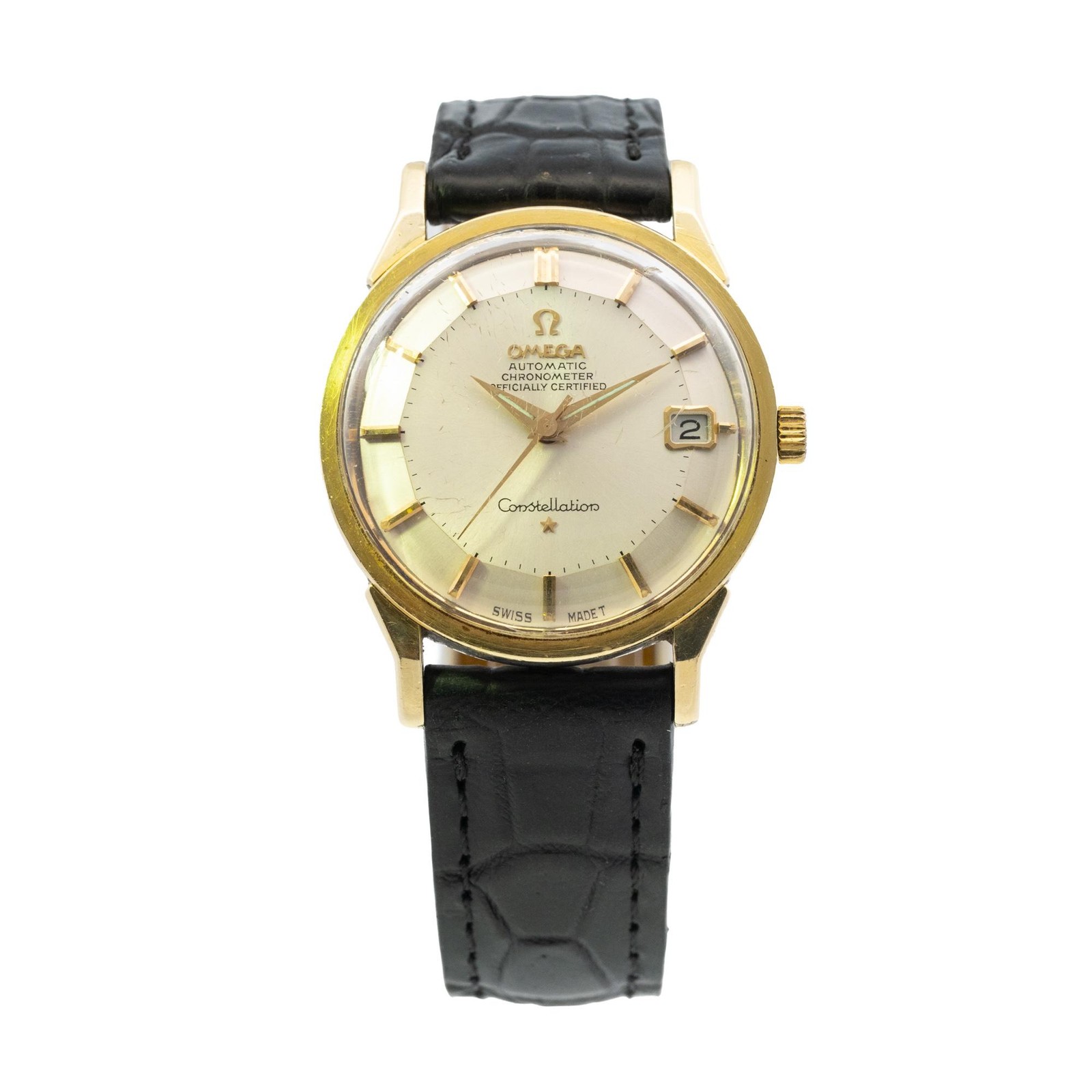 Omega Constellation SS 168.005 Custom Band Cracked Crystal