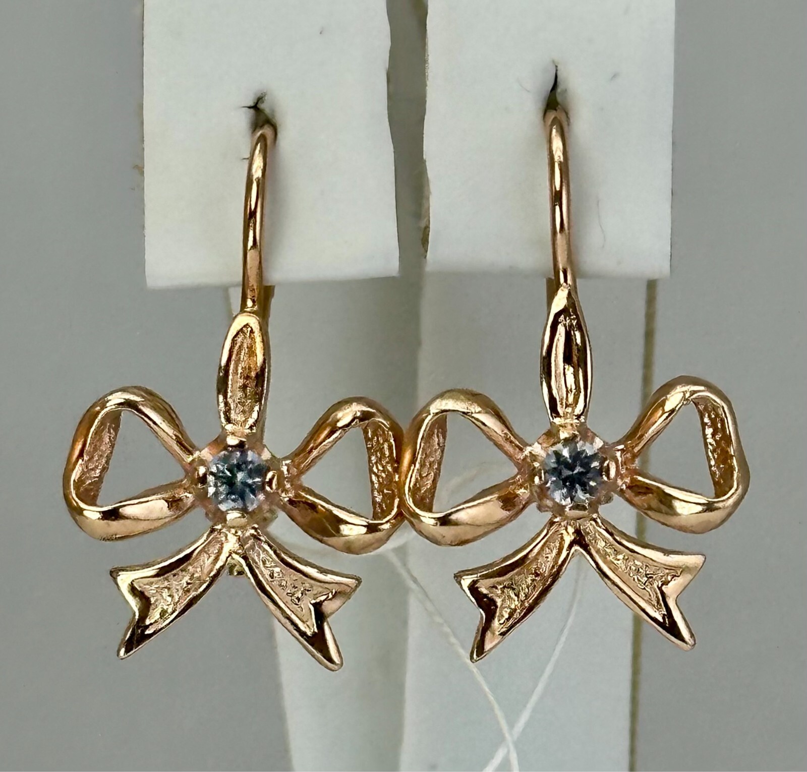 USSR Vintage Original Alexandrite (lab. made) Rose Gold Earrings 583 14K 4.02 g