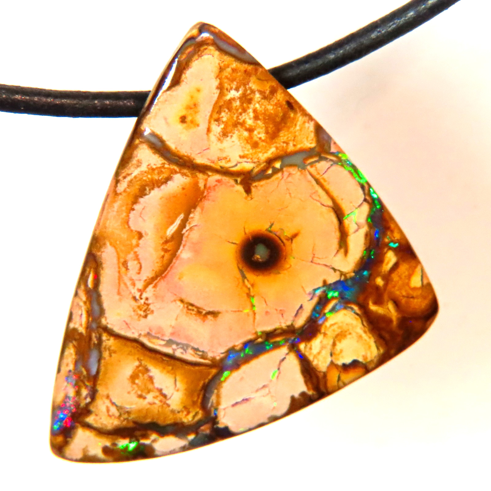 45.5c AUSTRALIAN QUEENSLAND BOULDER OPAL SIDE DRILLED SURF PENDANT OCA19339