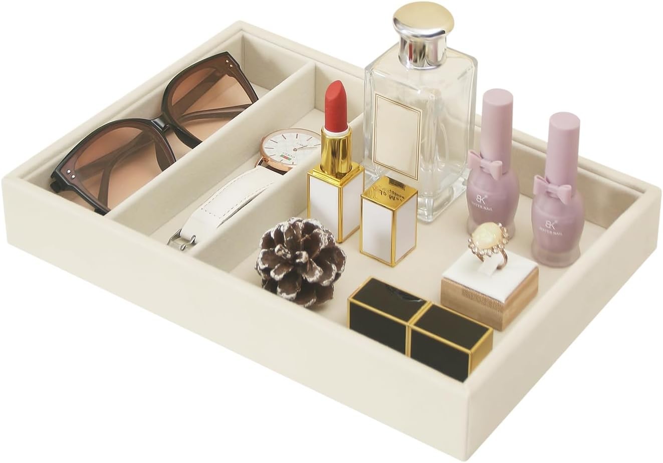 Bedside Organizer – Multi-use Nightstand & Desk-top Catchall Tray for Jewelry