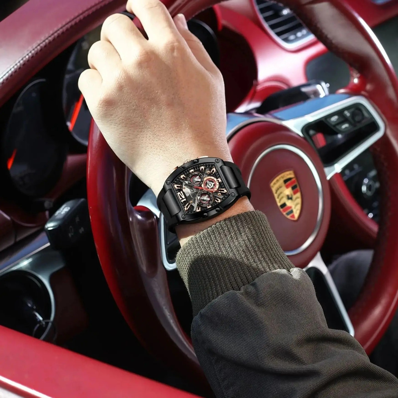 Men’s Waterproof Waterproof Luminous Silicone Quartz Watches for Casual Sports.