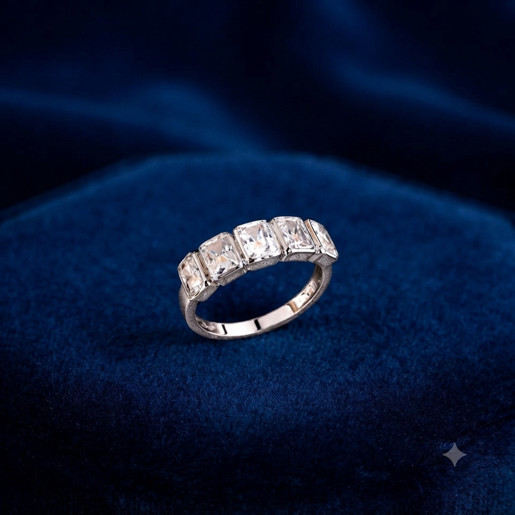 2.50 Ct Certified Stunning Diamonds Band Ring In 925 Silver Great Shine