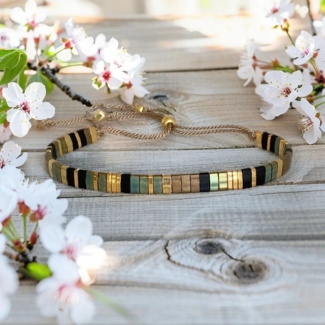 Miyuki TilA 24k Gold Plated Handmade Boho Women Adjustable Healing Bracelet Gift