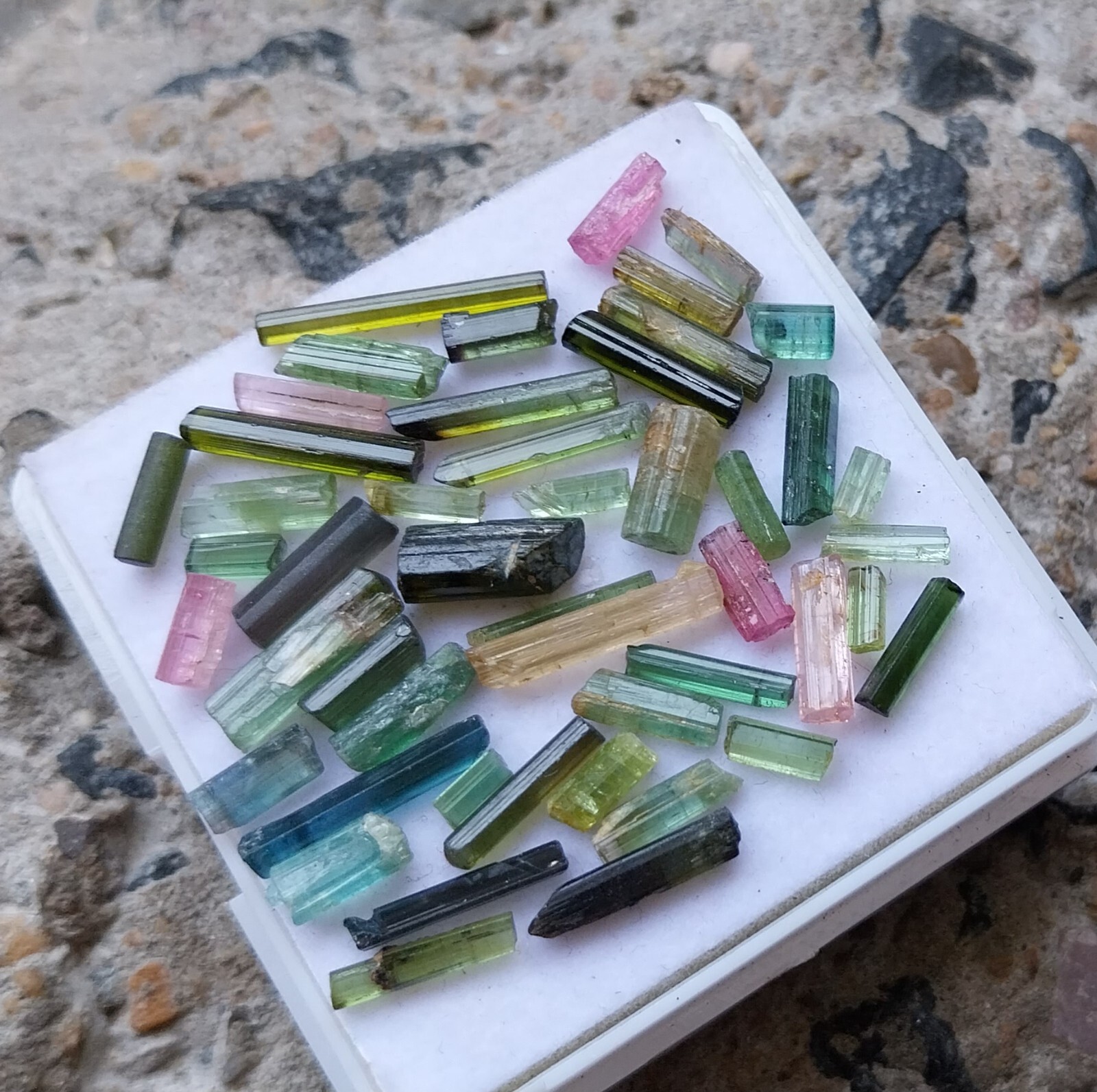 29.9 Carat Natural Multi Tourmaline Stick /Pencil 50 Piece Lot 4.5 to 17 MM