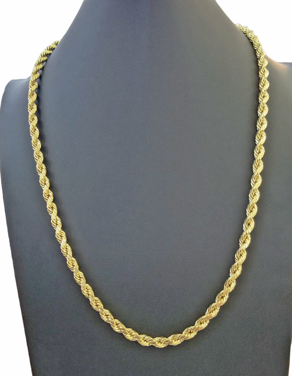Real 10k Gold Rope Chain Necklace 18″-30″ Inch 3mm-10mm Men & Women DISCOUNT