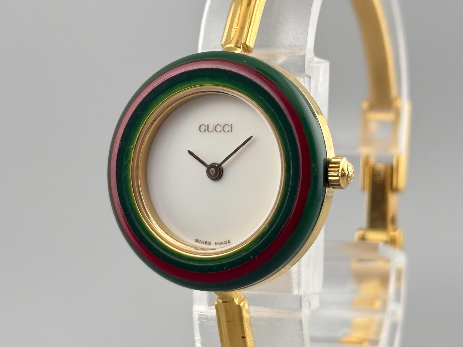 Gucci Change Bezel 11/12.2 Watch 12 Colors Box White Gold [Very Good]