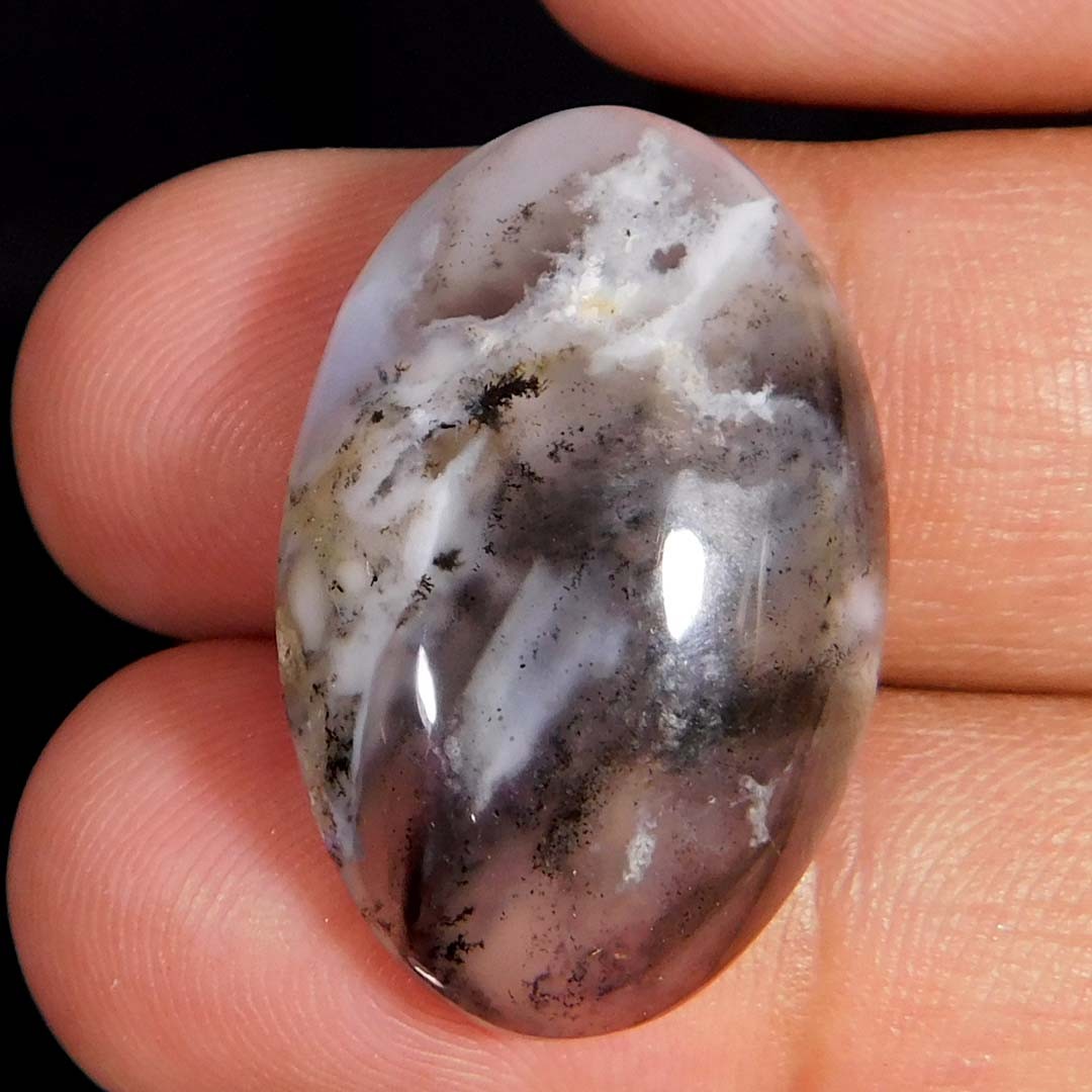 24.25Cts. Natural Incredible Dendritic Opal Oval Cabochon Reiki Healing Gemstone