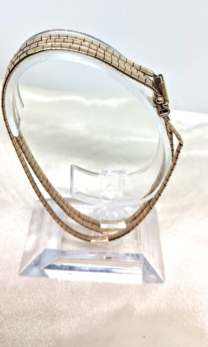 Vintage UnoAerre 8K Gold 333 Multi-Strand Omega Bracelet Italy 13.4g Signed