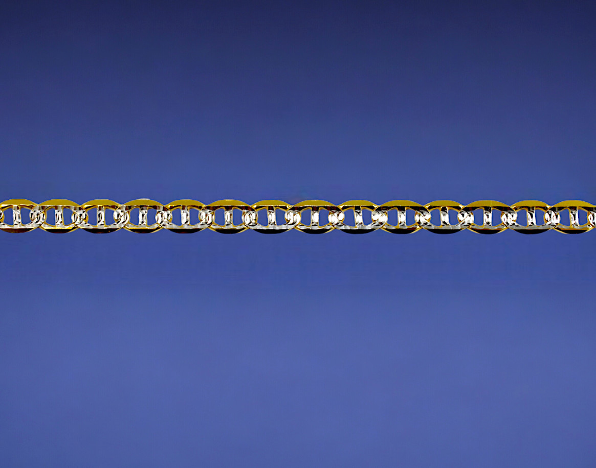 10K Yellow Gold SOLID Pave Anchor Mariner Necklace Bracelet Chain 3mm-6mm 7″-30″