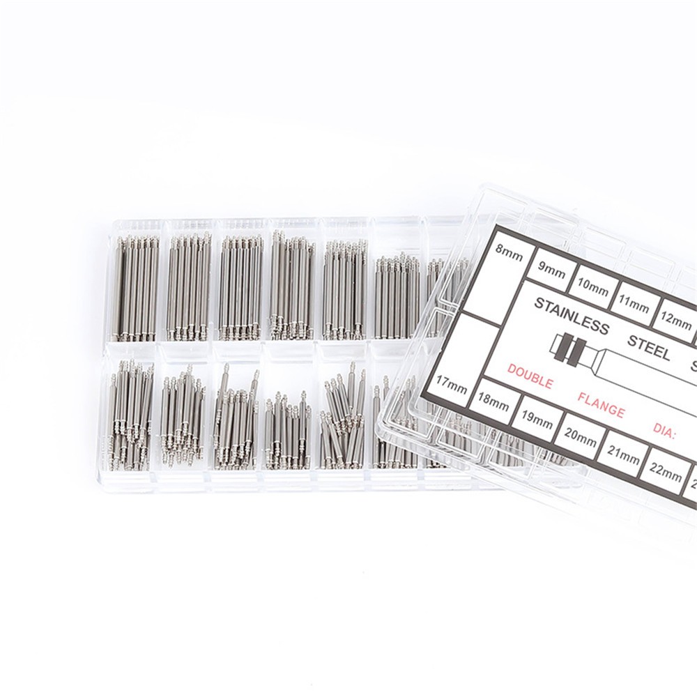360pcs 8-25mm 18 Sizes Stainless Steel Double Flange Watch Band Spring Bars