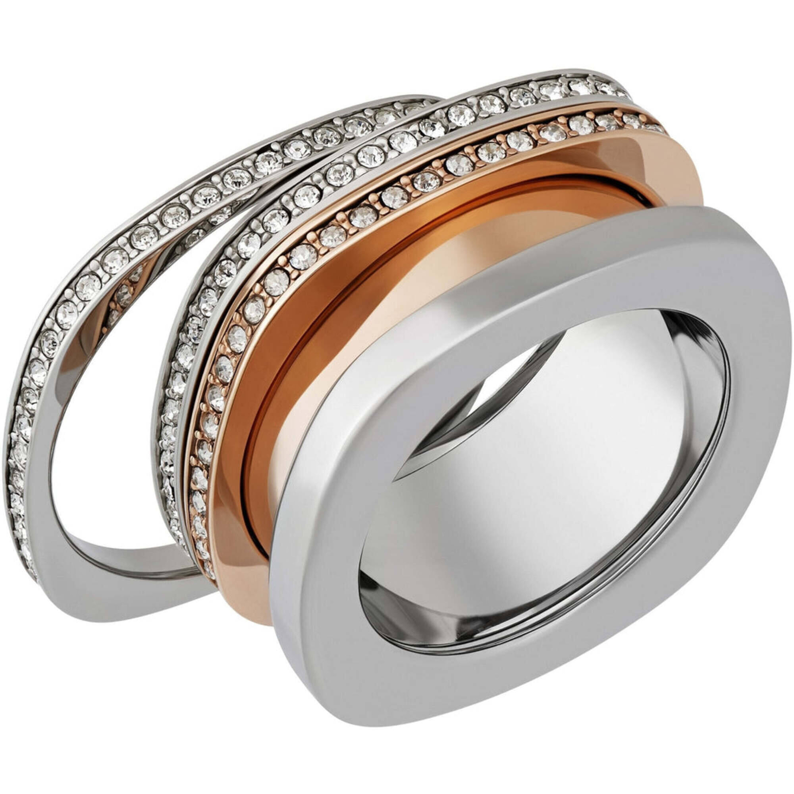 Swarovski Women’s Ring Vio Two Tone Rhodium and Rose Gold Plated, Size 8 5184229