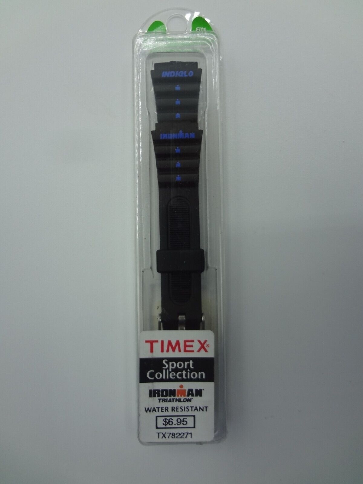 Timex Iron Man Triathlon Strap Black/Blue Nylon Rubber Watch Band 15mm TX782271