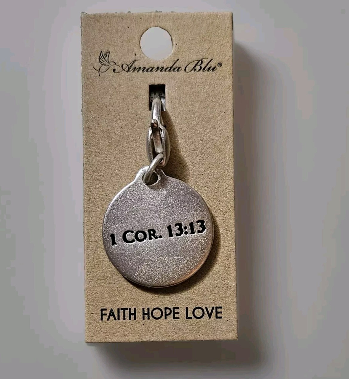 NEW Amanda Blu Charm 1 COR 13:13 FAITH HOPE LOVE Bible Verse Religious